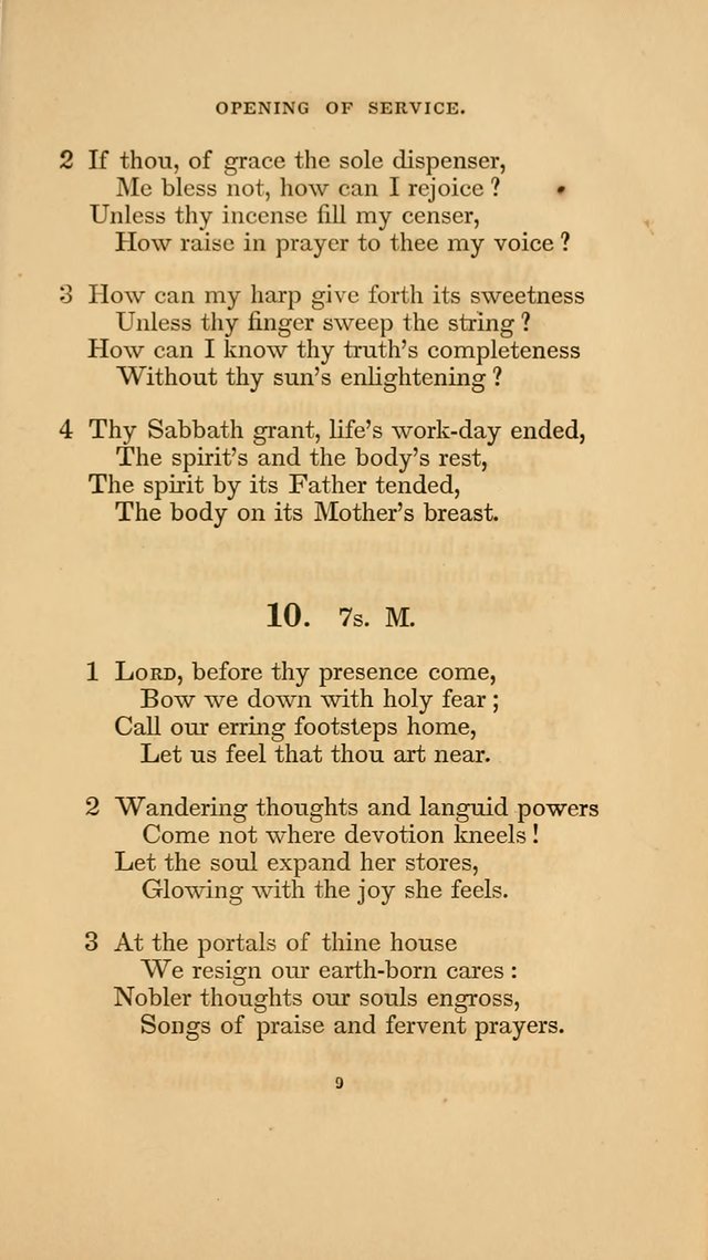 Hymns for the Church of Christ. (6th thousand) page 9