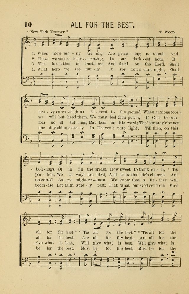 The Heavenly Choir: a collection of hymns and tunes for all occasions of worship, congregational, church, prayer, praise, choir, Sunday school, and social meeings page 10