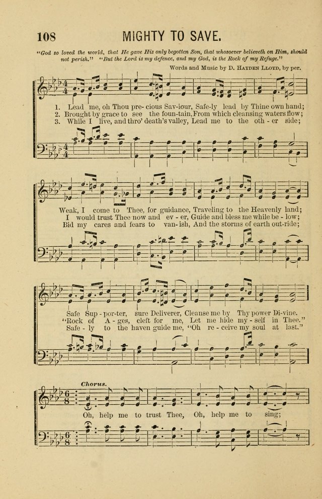 The Heavenly Choir: a collection of hymns and tunes for all occasions of worship, congregational, church, prayer, praise, choir, Sunday school, and social meeings page 108