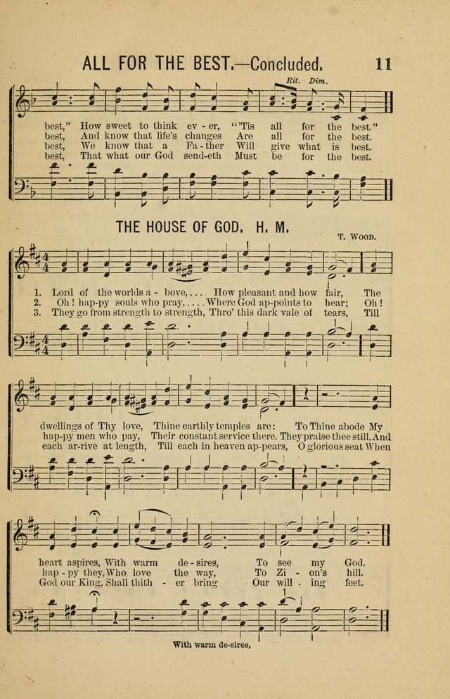 The Heavenly Choir: a collection of hymns and tunes for all occasions of worship, congregational, church, prayer, praise, choir, Sunday school, and social meeings page 11