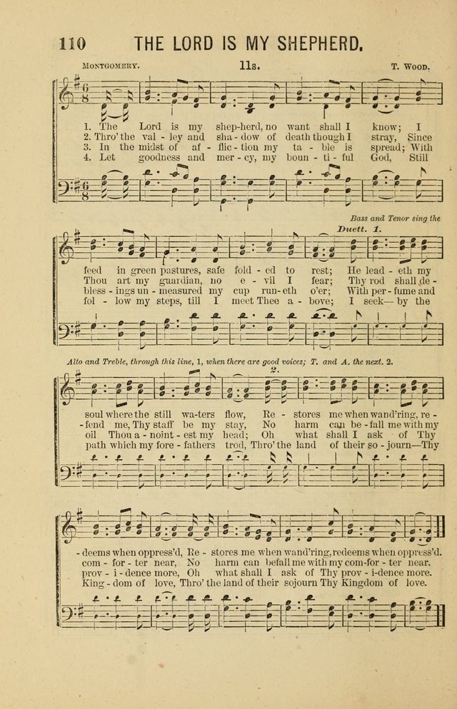 The Heavenly Choir: a collection of hymns and tunes for all occasions of worship, congregational, church, prayer, praise, choir, Sunday school, and social meeings page 110