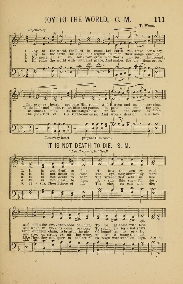 The Heavenly Choir: a collection of hymns and tunes for all occasions of worship, congregational, church, prayer, praise, choir, Sunday school, and social meeings page 111