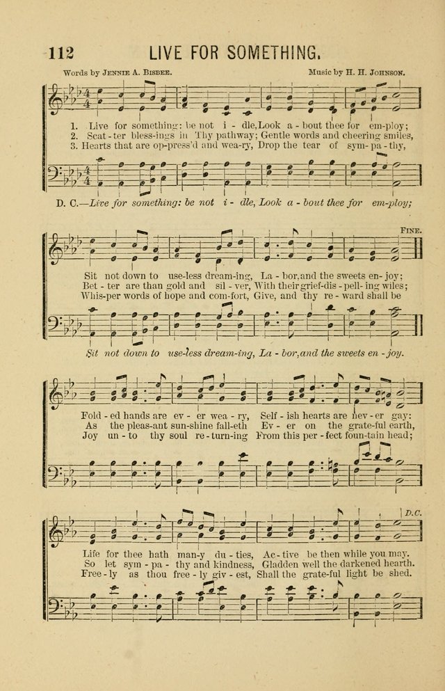 The Heavenly Choir: a collection of hymns and tunes for all occasions of worship, congregational, church, prayer, praise, choir, Sunday school, and social meeings page 112