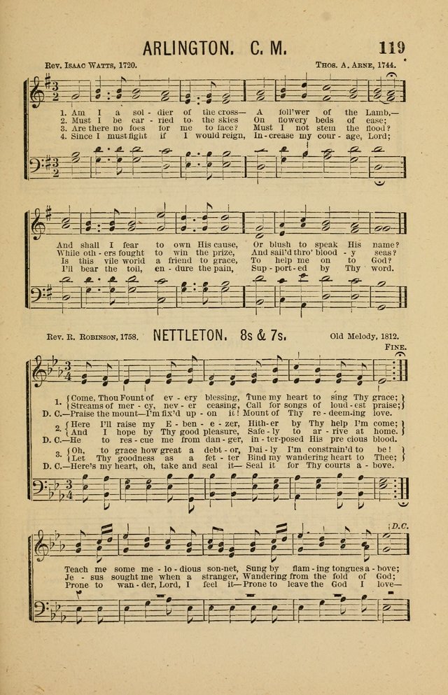 The Heavenly Choir: a collection of hymns and tunes for all occasions of worship, congregational, church, prayer, praise, choir, Sunday school, and social meeings page 119