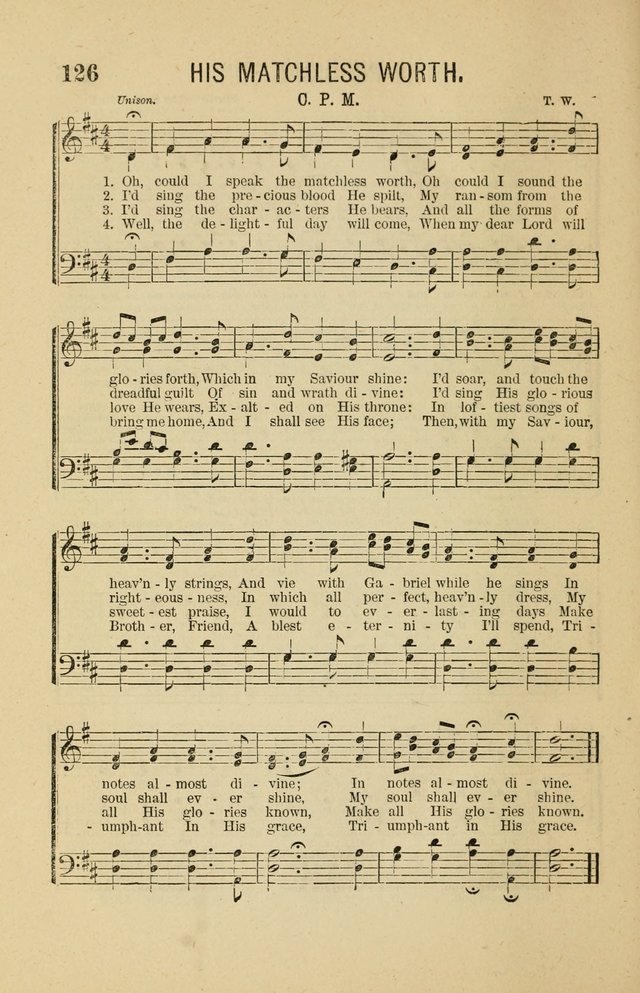 The Heavenly Choir: a collection of hymns and tunes for all occasions of worship, congregational, church, prayer, praise, choir, Sunday school, and social meeings page 126