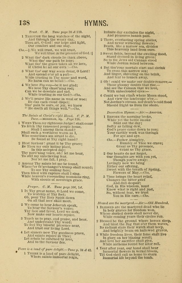 The Heavenly Choir: a collection of hymns and tunes for all occasions of worship, congregational, church, prayer, praise, choir, Sunday school, and social meeings page 138