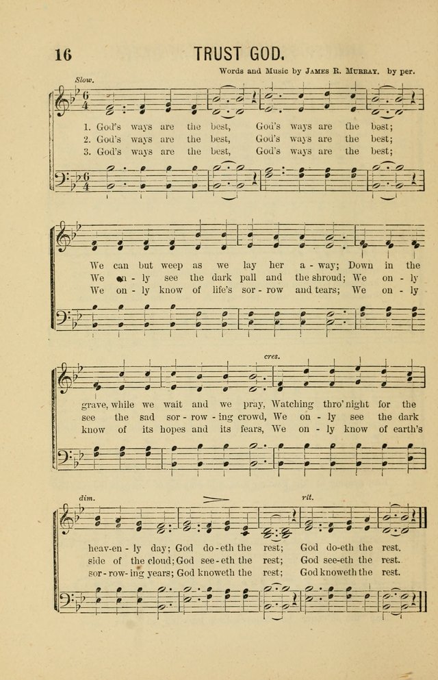 The Heavenly Choir: a collection of hymns and tunes for all occasions of worship, congregational, church, prayer, praise, choir, Sunday school, and social meeings page 16