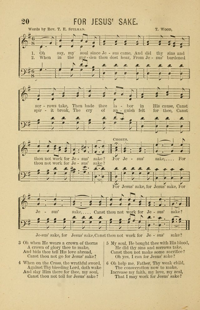 The Heavenly Choir: a collection of hymns and tunes for all occasions of worship, congregational, church, prayer, praise, choir, Sunday school, and social meeings page 20