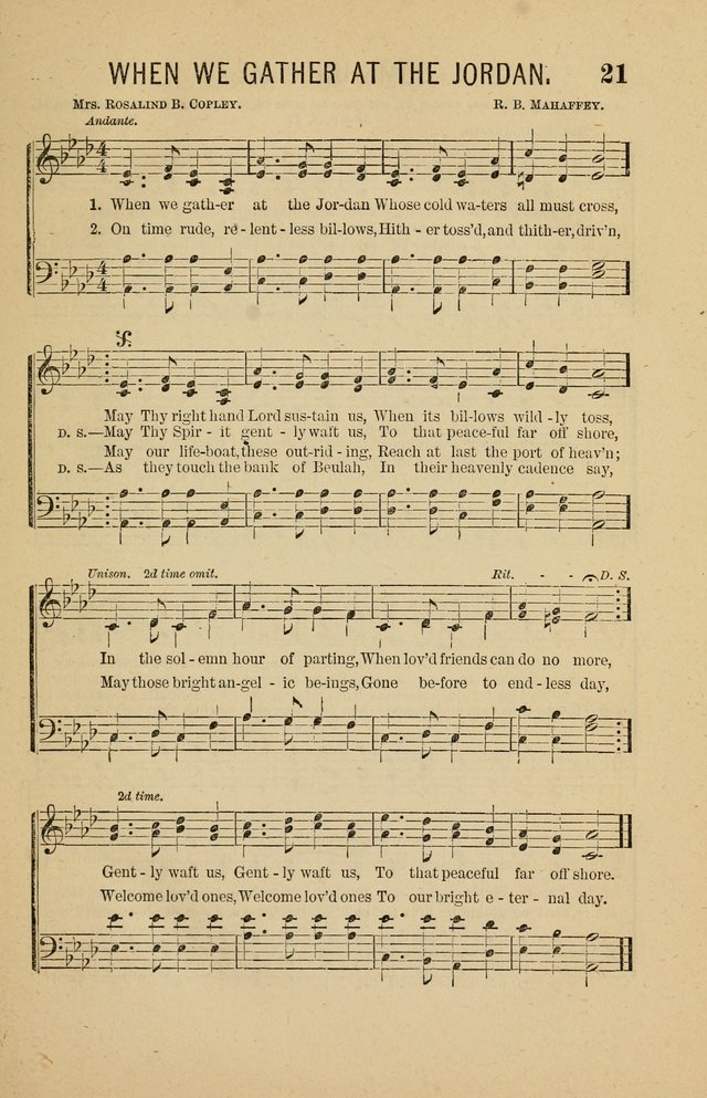 The Heavenly Choir: a collection of hymns and tunes for all occasions of worship, congregational, church, prayer, praise, choir, Sunday school, and social meeings page 21