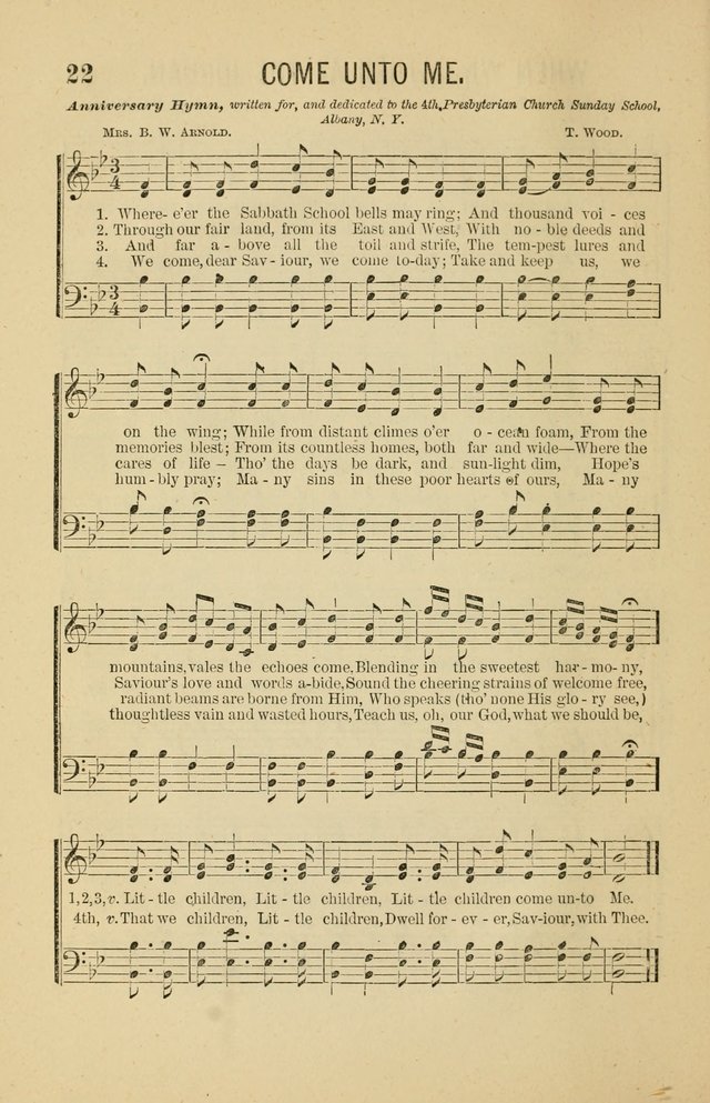 The Heavenly Choir: a collection of hymns and tunes for all occasions of worship, congregational, church, prayer, praise, choir, Sunday school, and social meeings page 22