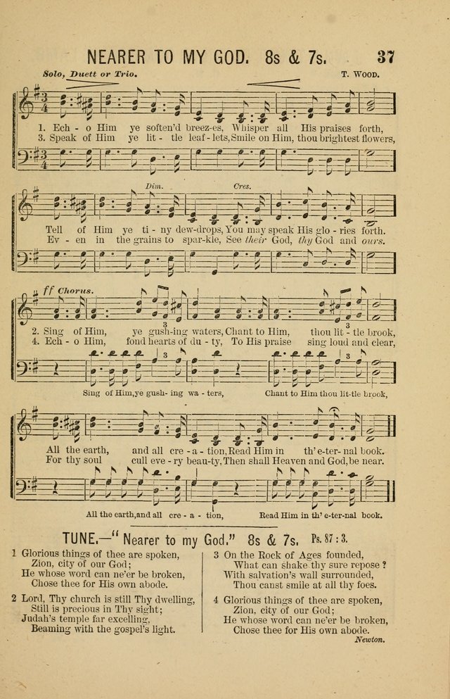 The Heavenly Choir: a collection of hymns and tunes for all occasions of worship, congregational, church, prayer, praise, choir, Sunday school, and social meeings page 37