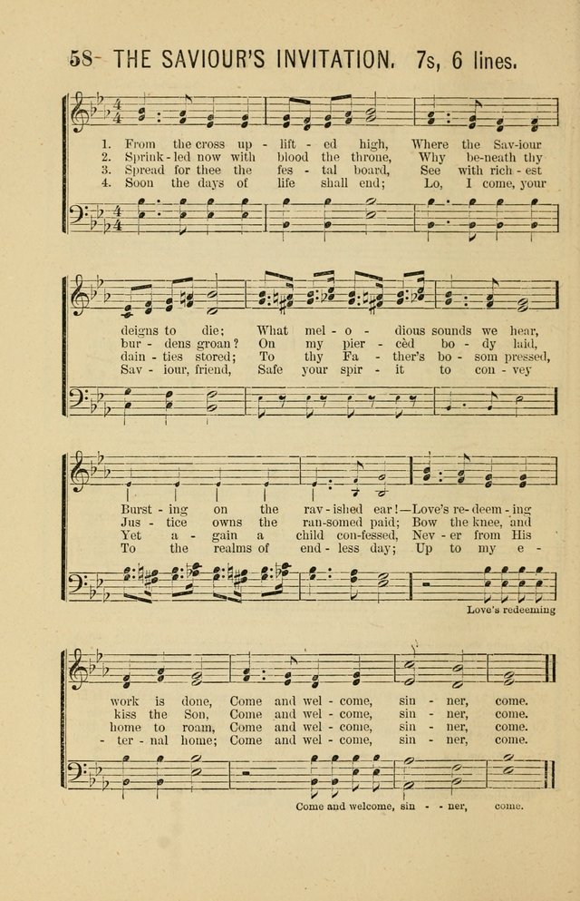 The Heavenly Choir: a collection of hymns and tunes for all occasions of worship, congregational, church, prayer, praise, choir, Sunday school, and social meeings page 58