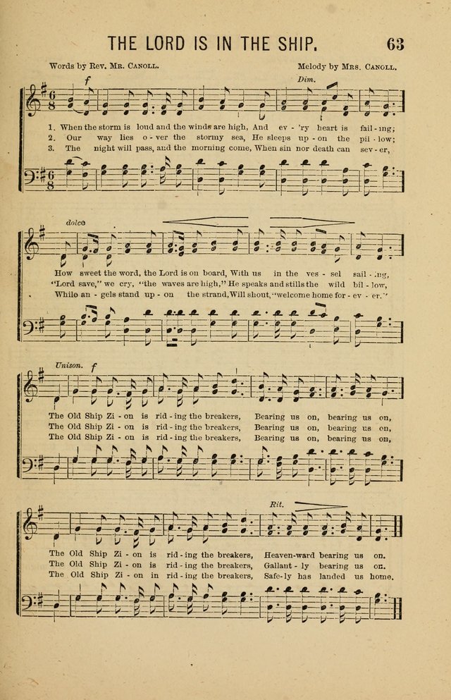 The Heavenly Choir: a collection of hymns and tunes for all occasions of worship, congregational, church, prayer, praise, choir, Sunday school, and social meeings page 63