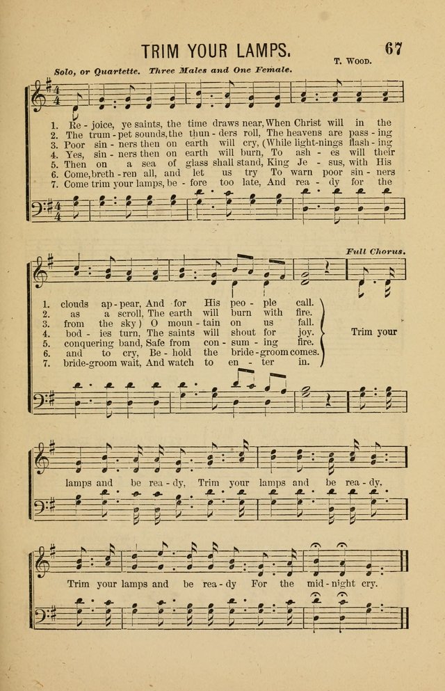 The Heavenly Choir: a collection of hymns and tunes for all occasions of worship, congregational, church, prayer, praise, choir, Sunday school, and social meeings page 67