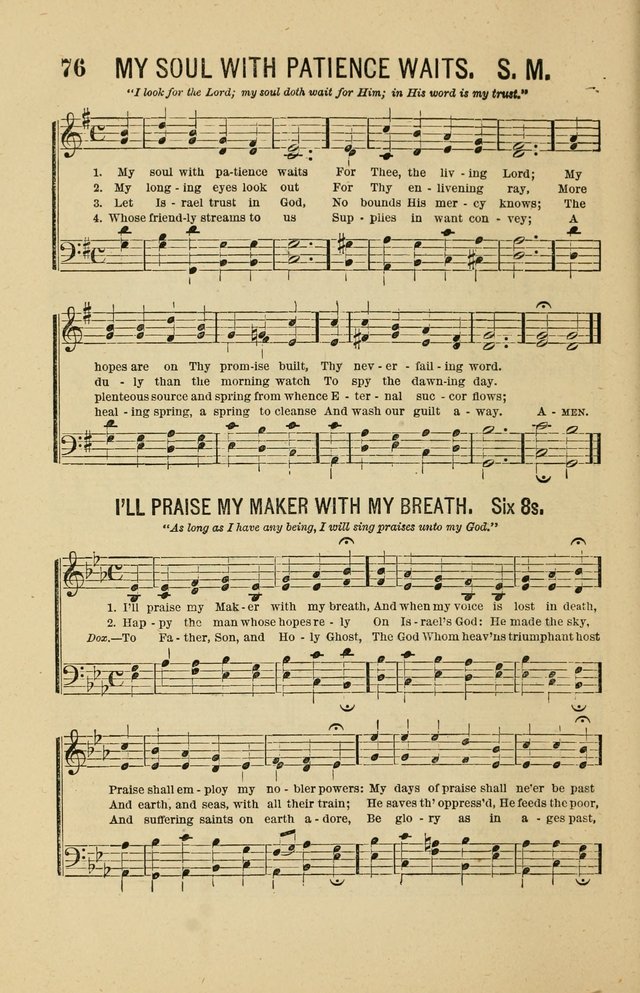 The Heavenly Choir: a collection of hymns and tunes for all occasions of worship, congregational, church, prayer, praise, choir, Sunday school, and social meeings page 76