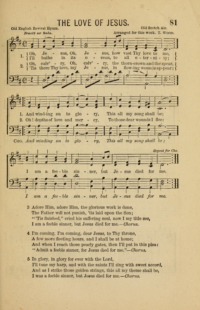 The Heavenly Choir: a collection of hymns and tunes for all occasions of worship, congregational, church, prayer, praise, choir, Sunday school, and social meeings page 81