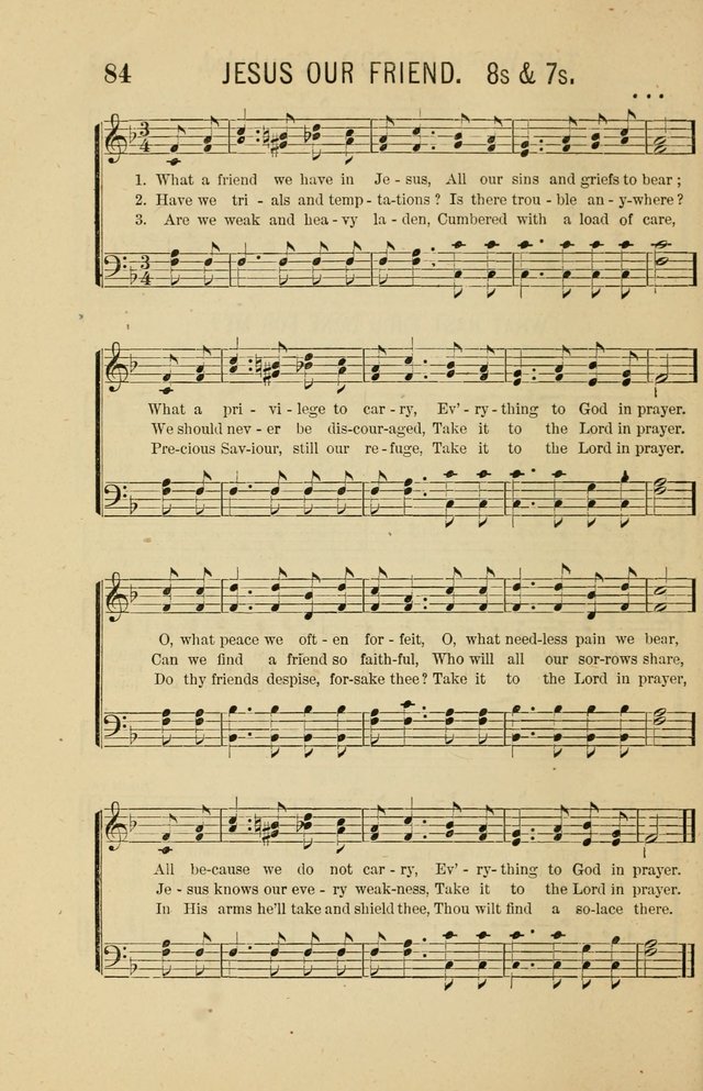 The Heavenly Choir: a collection of hymns and tunes for all occasions of worship, congregational, church, prayer, praise, choir, Sunday school, and social meeings page 84