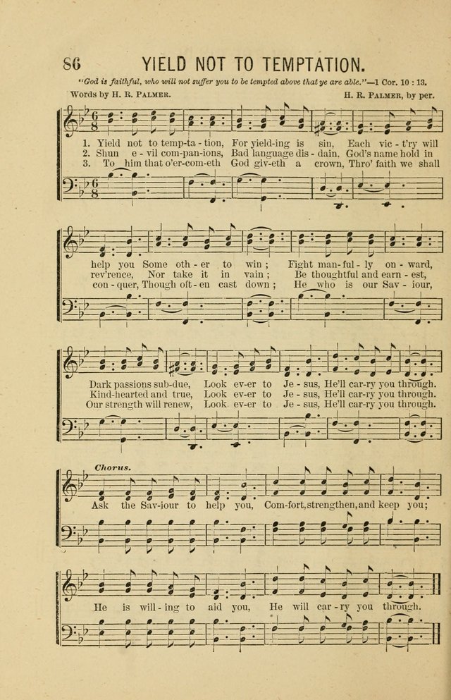 The Heavenly Choir: a collection of hymns and tunes for all occasions of worship, congregational, church, prayer, praise, choir, Sunday school, and social meeings page 86