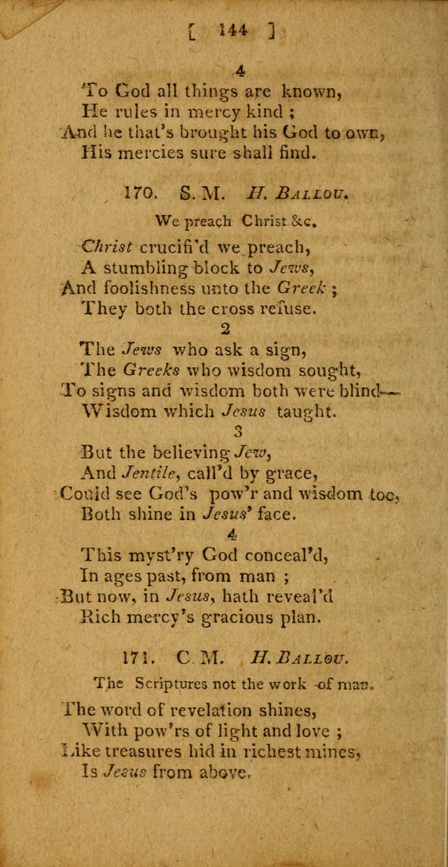 Hymns: composed by different authors, by order of the General Convention of Universalists of the New-England States and Others. Adapted to public and private devotion page 144