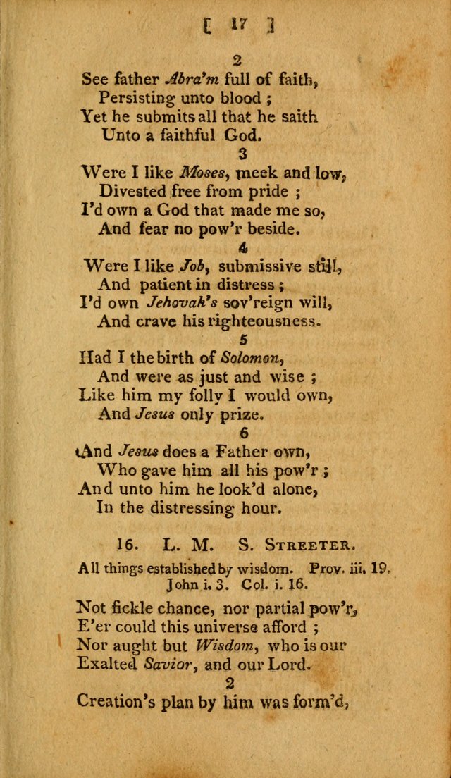 Hymns: composed by different authors, by order of the General Convention of Universalists of the New-England States and Others. Adapted to public and private devotion page 17