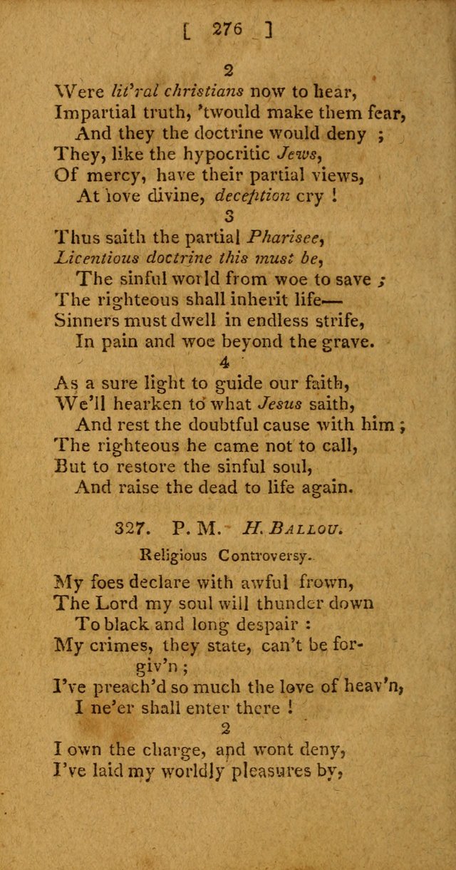 Hymns: composed by different authors, by order of the General Convention of Universalists of the New-England States and Others. Adapted to public and private devotion page 276