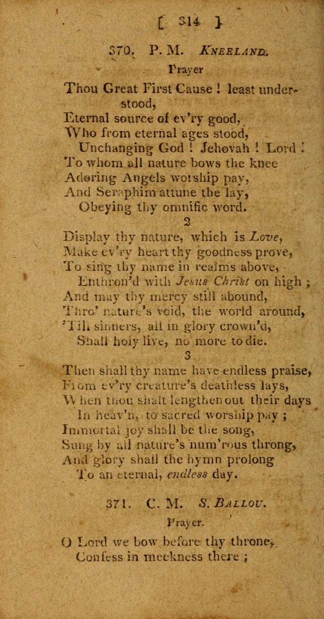 Hymns: composed by different authors, by order of the General Convention of Universalists of the New-England States and Others. Adapted to public and private devotion page 314