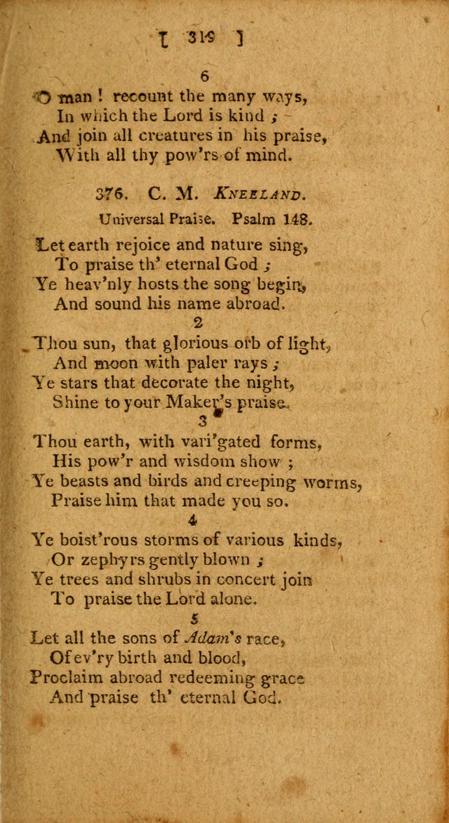 Hymns: composed by different authors, by order of the General Convention of Universalists of the New-England States and Others. Adapted to public and private devotion page 319