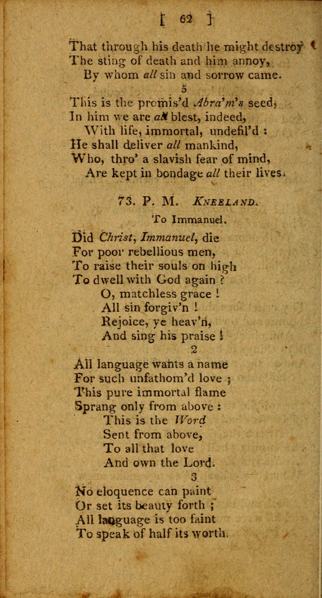 Hymns: composed by different authors, by order of the General Convention of Universalists of the New-England States and Others. Adapted to public and private devotion page 62