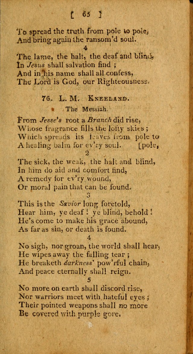 Hymns: composed by different authors, by order of the General Convention of Universalists of the New-England States and Others. Adapted to public and private devotion page 65