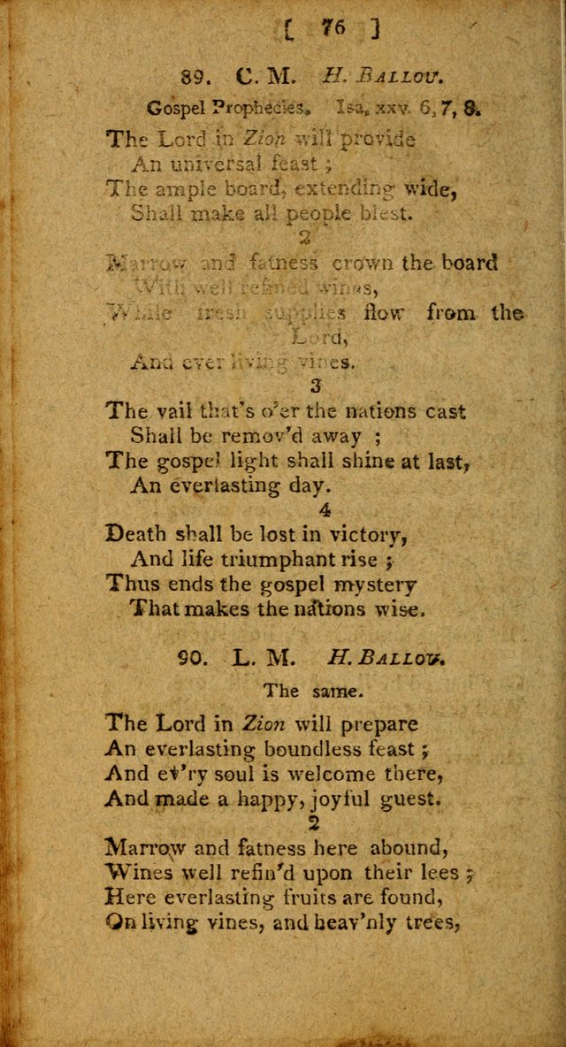 Hymns: composed by different authors, by order of the General Convention of Universalists of the New-England States and Others. Adapted to public and private devotion page 76