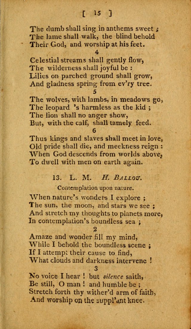 Hymns, Composed by Different Authors, at the Request of the General        Convention of Universalists. 2nd ed. page 15