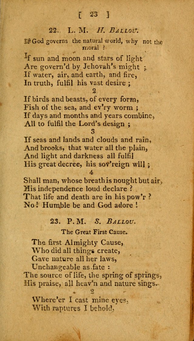 Hymns, Composed by Different Authors, at the Request of the General        Convention of Universalists. 2nd ed. page 23