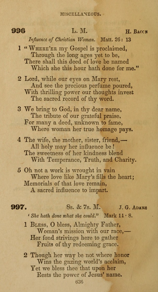 Hymns for Christian Devotion: especially adapted to the Universalist denomination page 626