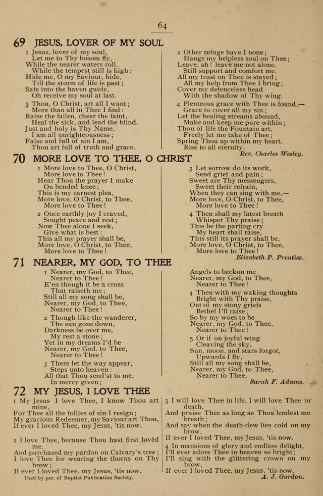 Hymnal: a compilation of familiar hymns for use at meetings where the larger collections are not available. page 67