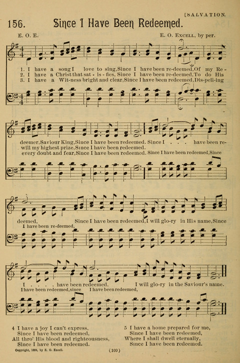 Hymns of the Christian Life: for the sanctuary, Sunday schools, prayer meetings, mission work and revival services page 100