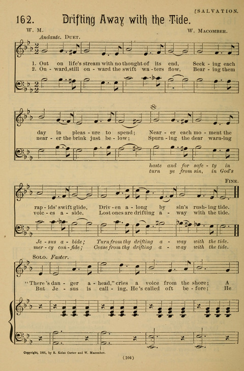 Hymns of the Christian Life: for the sanctuary, Sunday schools, prayer meetings, mission work and revival services page 104