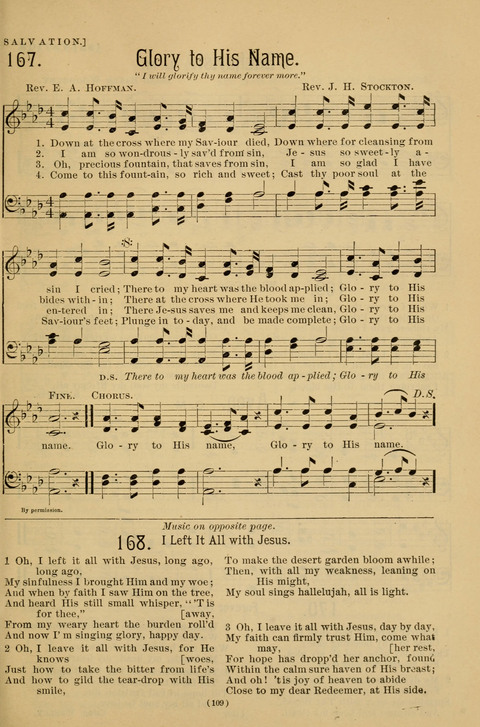 Hymns of the Christian Life: for the sanctuary, Sunday schools, prayer meetings, mission work and revival services page 109