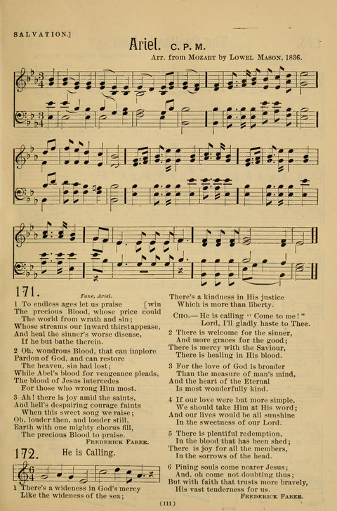 Hymns of the Christian Life: for the sanctuary, Sunday schools, prayer meetings, mission work and revival services page 111