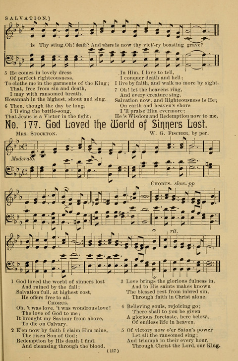 Hymns of the Christian Life: for the sanctuary, Sunday schools, prayer meetings, mission work and revival services page 117