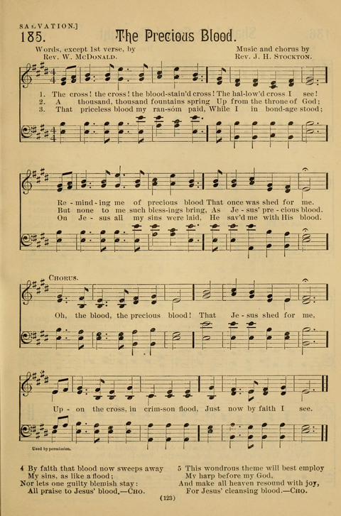 Hymns of the Christian Life: for the sanctuary, Sunday schools, prayer meetings, mission work and revival services page 123