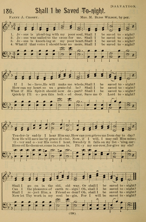 Hymns of the Christian Life: for the sanctuary, Sunday schools, prayer meetings, mission work and revival services page 124