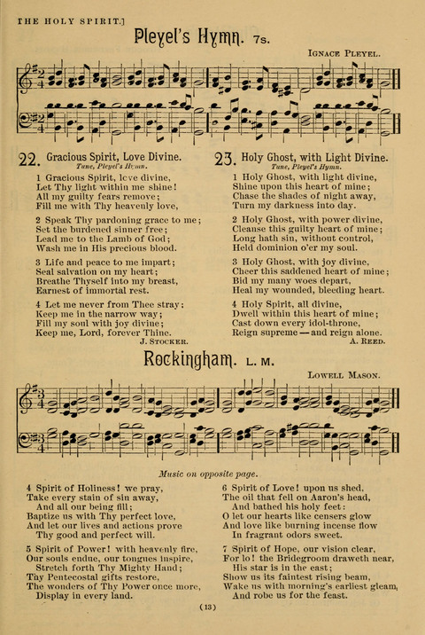 Hymns of the Christian Life: for the sanctuary, Sunday schools, prayer meetings, mission work and revival services page 13