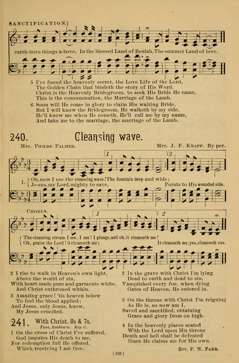 Hymns of the Christian Life: for the sanctuary, Sunday schools, prayer meetings, mission work and revival services page 159