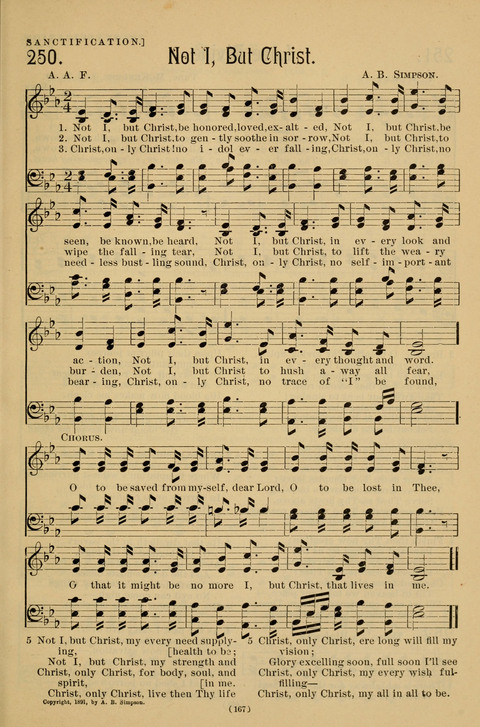 Hymns of the Christian Life: for the sanctuary, Sunday schools, prayer meetings, mission work and revival services page 167