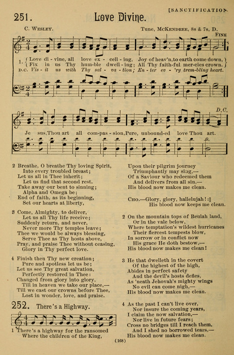 Hymns of the Christian Life: for the sanctuary, Sunday schools, prayer meetings, mission work and revival services page 168