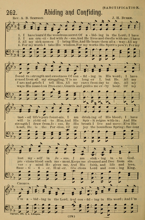 Hymns of the Christian Life: for the sanctuary, Sunday schools, prayer meetings, mission work and revival services page 174