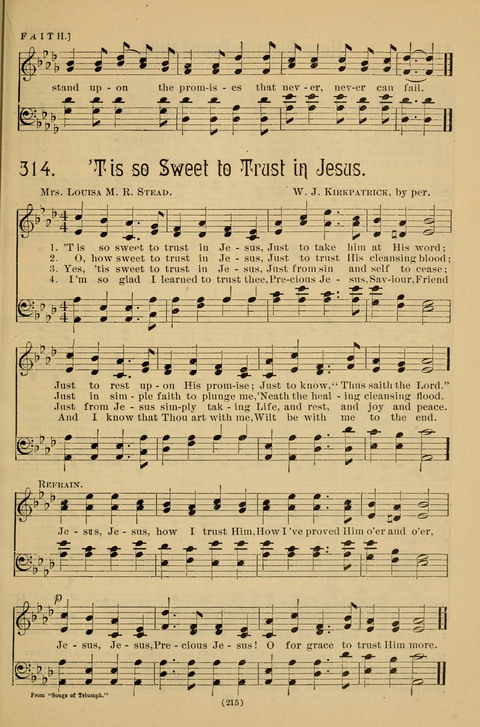 Hymns of the Christian Life: for the sanctuary, Sunday schools, prayer meetings, mission work and revival services page 215