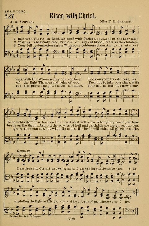 Hymns of the Christian Life: for the sanctuary, Sunday schools, prayer meetings, mission work and revival services page 223