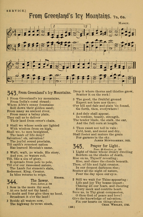 Hymns of the Christian Life: for the sanctuary, Sunday schools, prayer meetings, mission work and revival services page 235