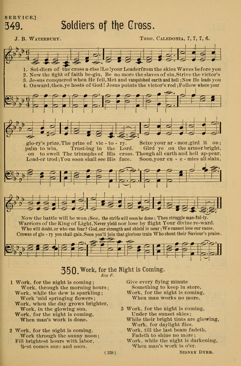 Hymns of the Christian Life: for the sanctuary, Sunday schools, prayer meetings, mission work and revival services page 239